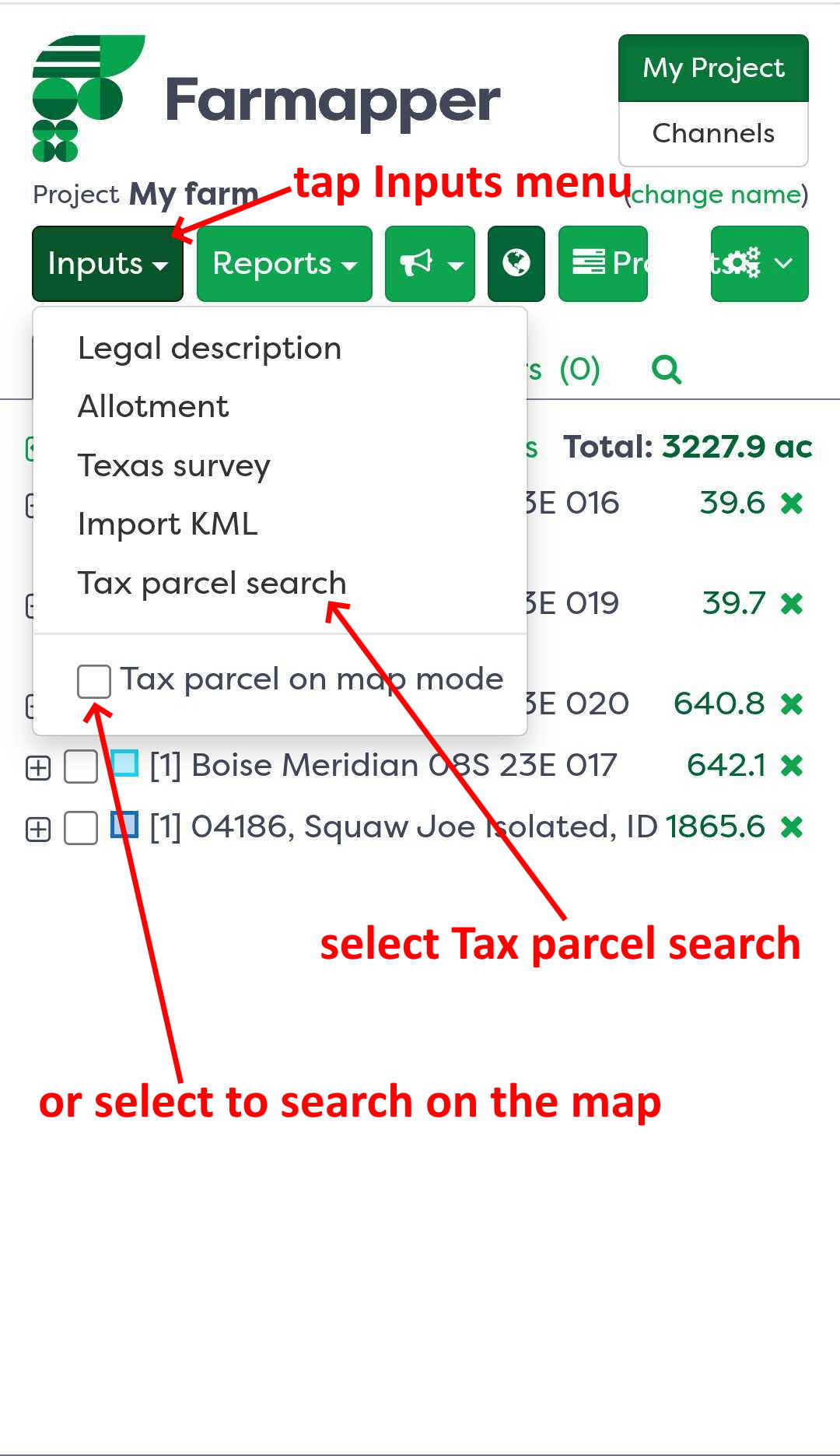 Figure 1: Searching “Tax parcel”