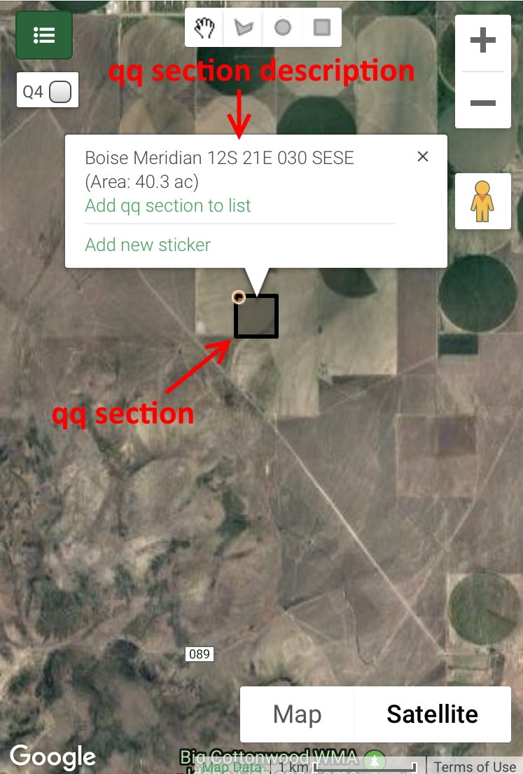 Figure 1: Main view with qqsection found