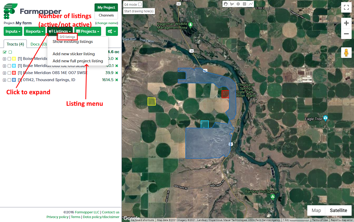 Figure 1: Adding a listing to a project