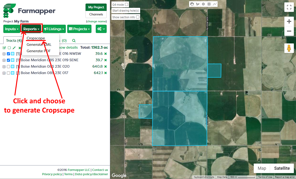 Figure 1: Generating CropScape files