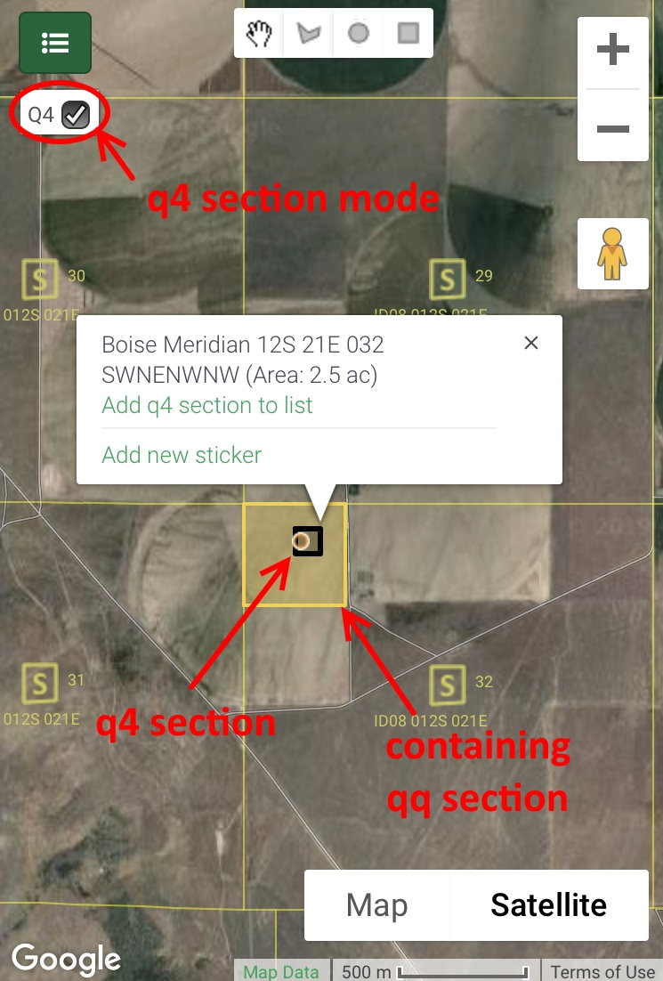Figure 2: Main view with q4section found