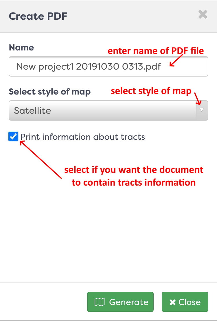 Figure 2: Create PDF