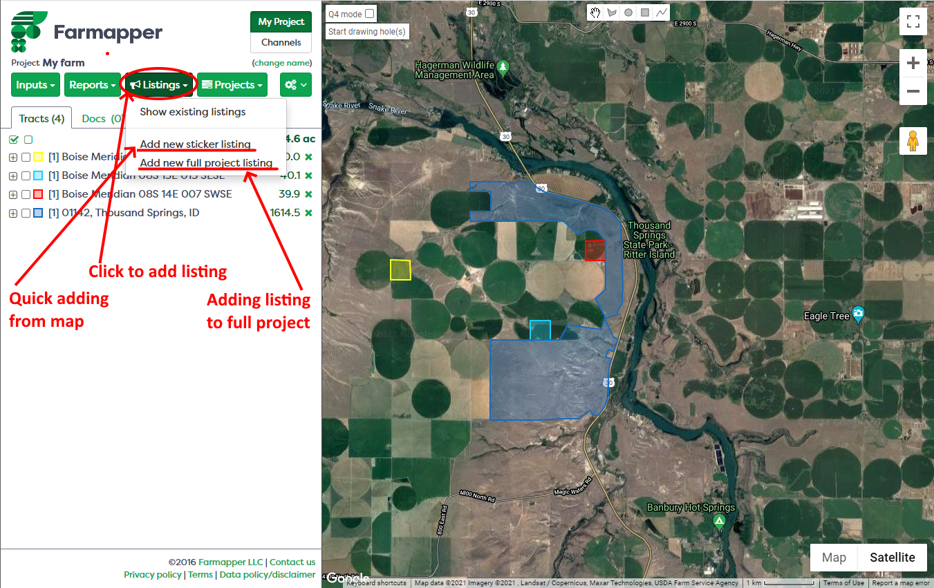 Figure 2: Quickly adding a listing