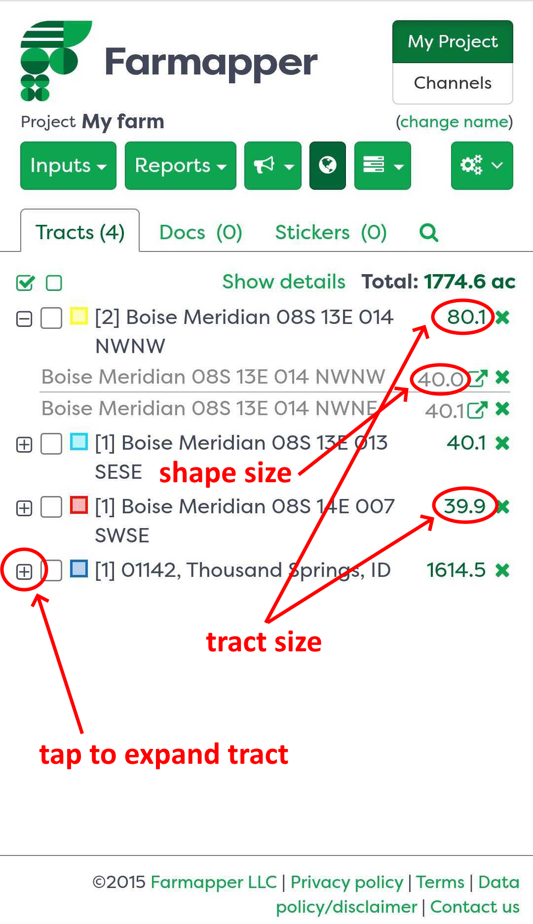 Figure 7: Default tract and shape names