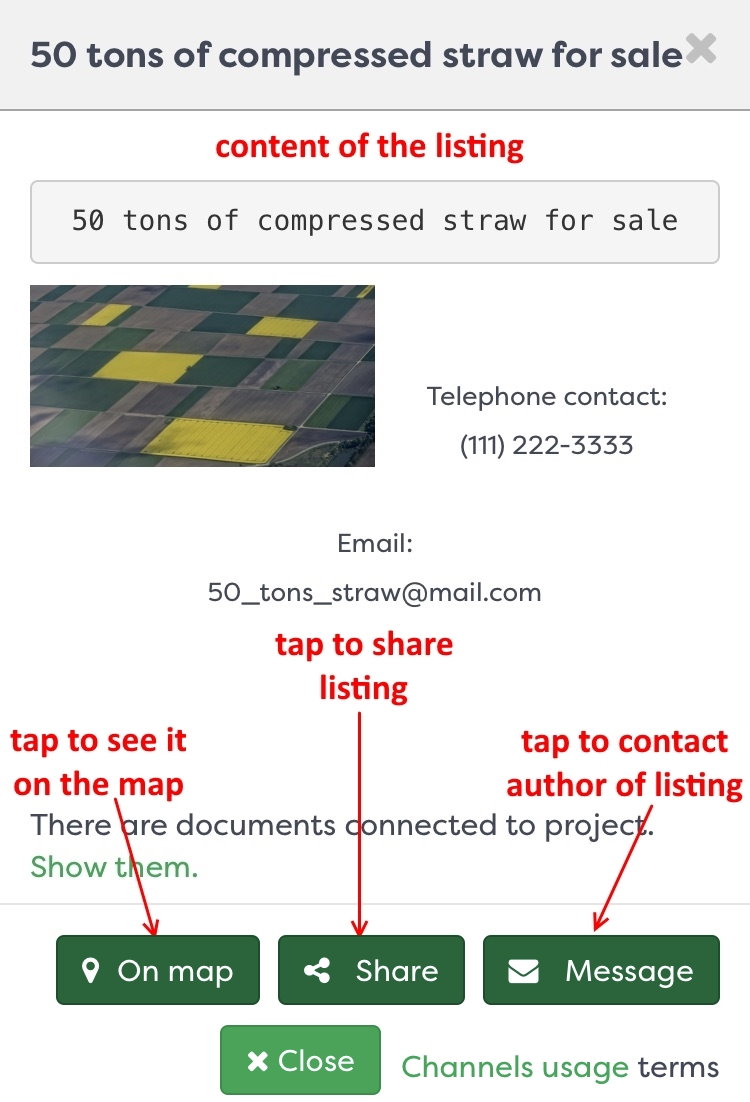 Figure 13: Content of the listing