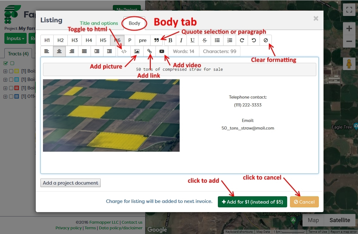 Figure 5: "Body" tab