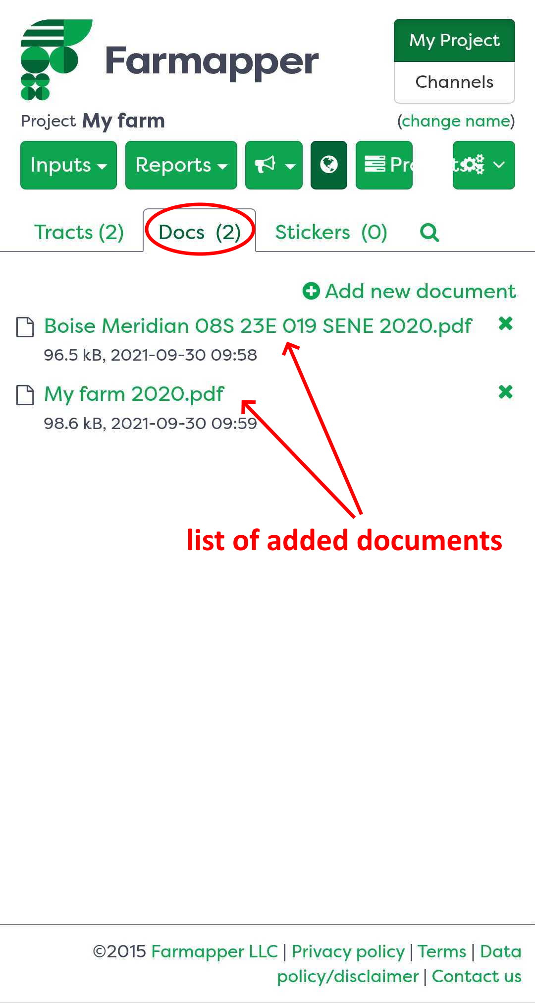 Figure 6: List of added documents