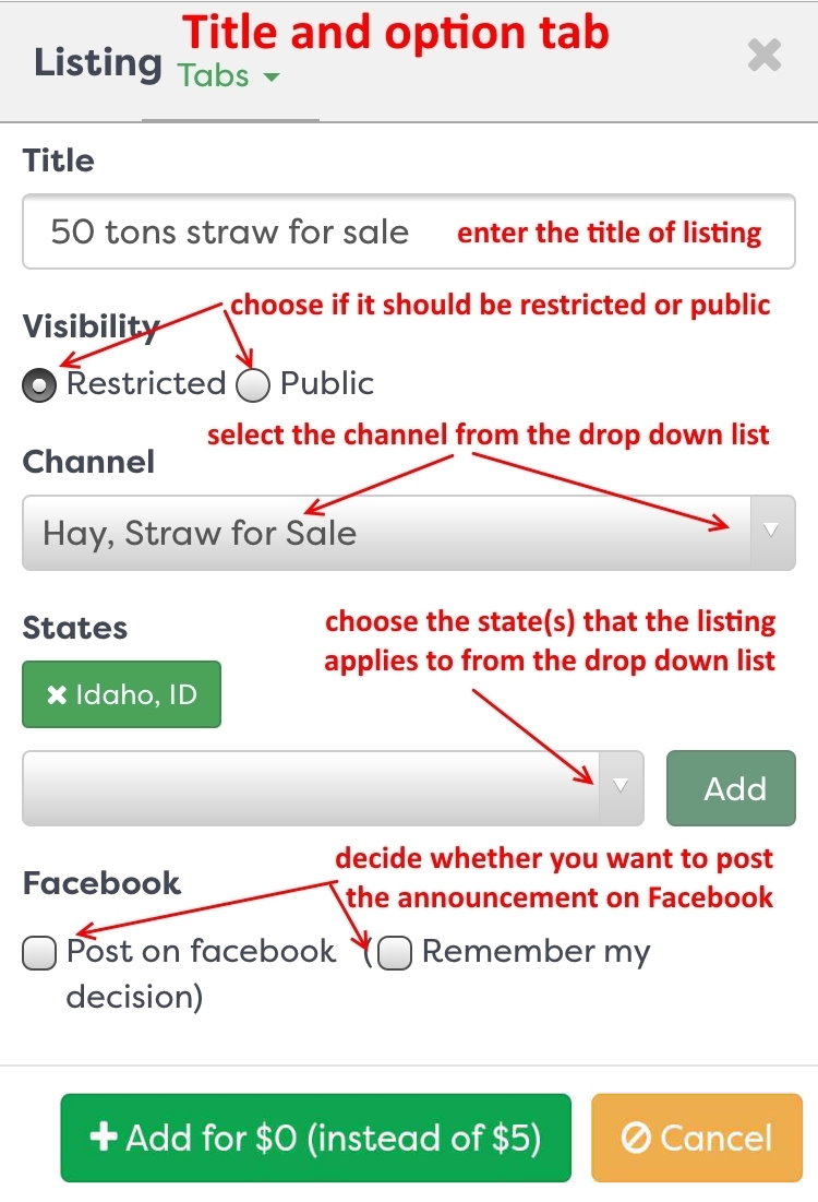 Figure 6: "Title and options" tab