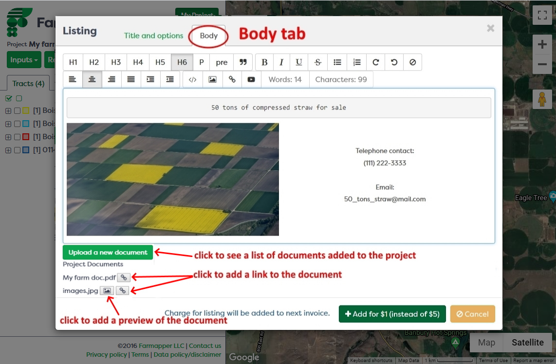 Figure 6: Adding a project document