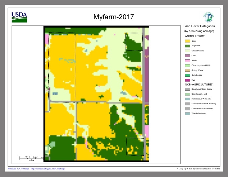 Figure 8: CropScape file for the whole farm (bounding box)