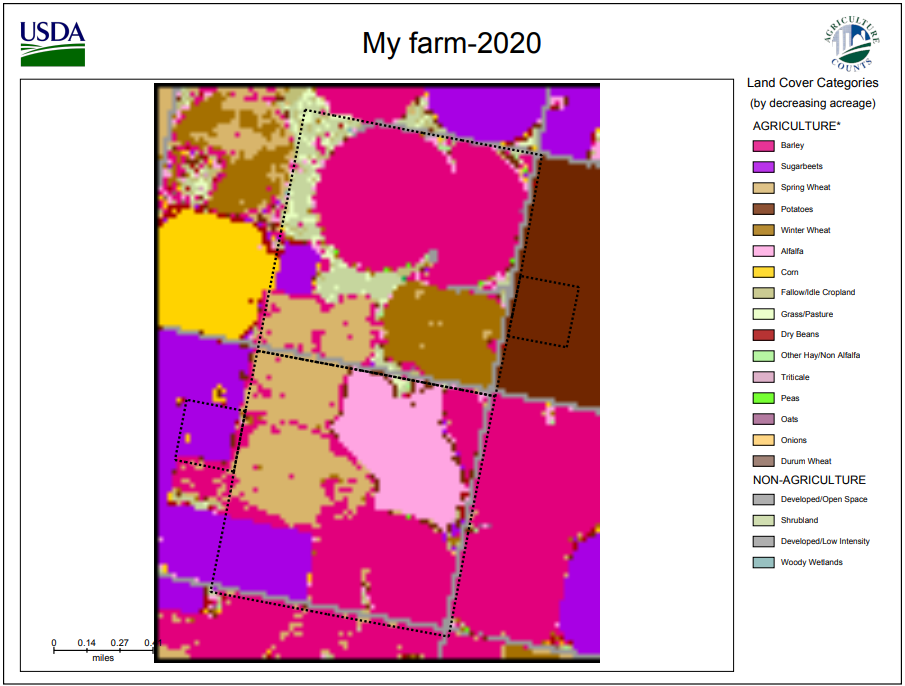 Figure 8: CropScape file for the whole farm (bounding box)