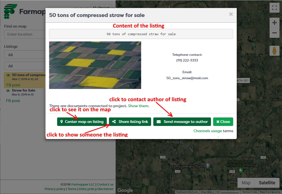 Figure 9: Content of the listing