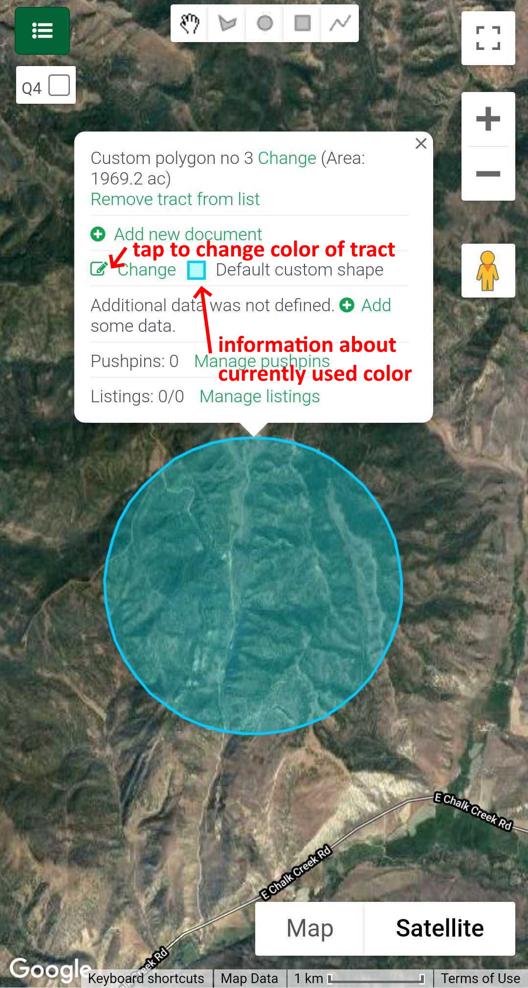 Figure 9: Change color of the tract from the map