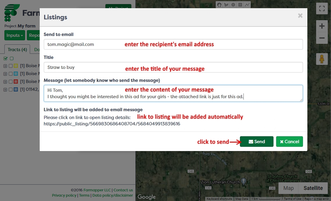Figure 10: Share listing link
